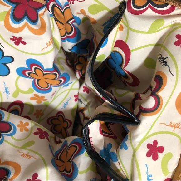 Espe handbag brown and  black with red flower - Picture 9 of 14